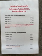 Vermietung von Stellplätzen